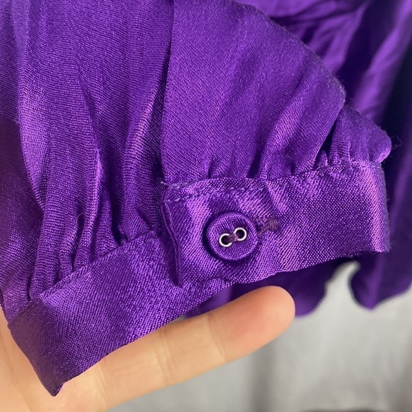 Anthropologie See U Soon Asymmetric Cocktail Mini Dress Eggplant Deep Purple - S - Picture 6 of 11